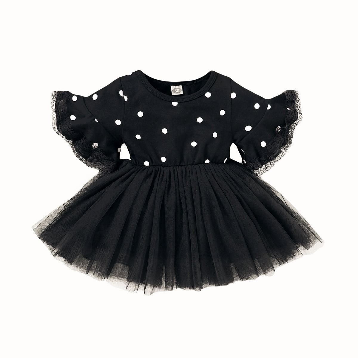 Newborn Kids Girls Dress Round Neck Short Sleeve Dress Casual Polka Dot  Print One-Piece Dress | Walmart Canada